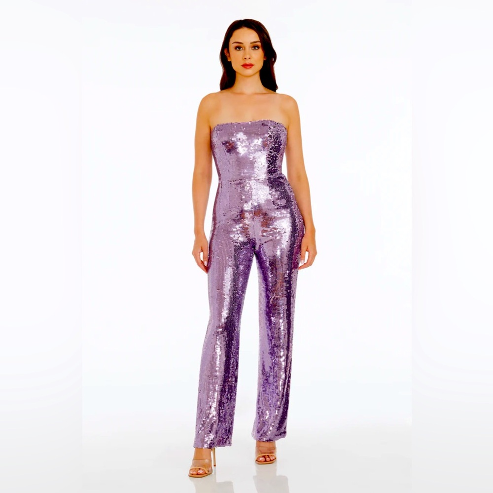 Size M Dress the Population Lavender Multi Andy Jumpsuit